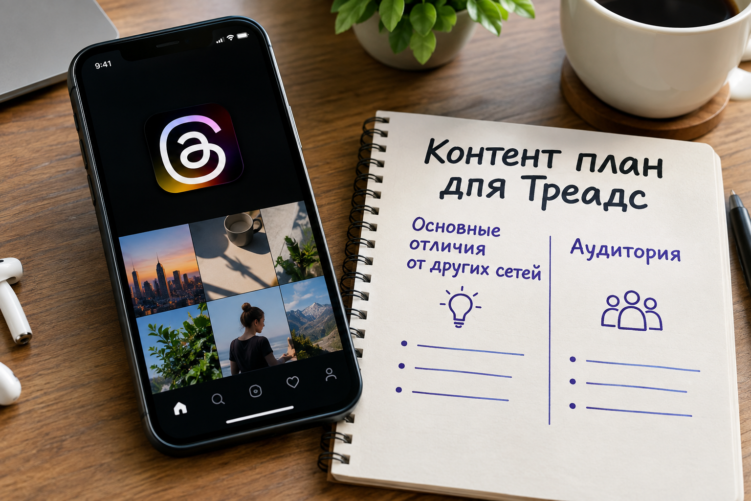 Фотореализм, предметная деталь по теме «Контент план для треадс основные отличия